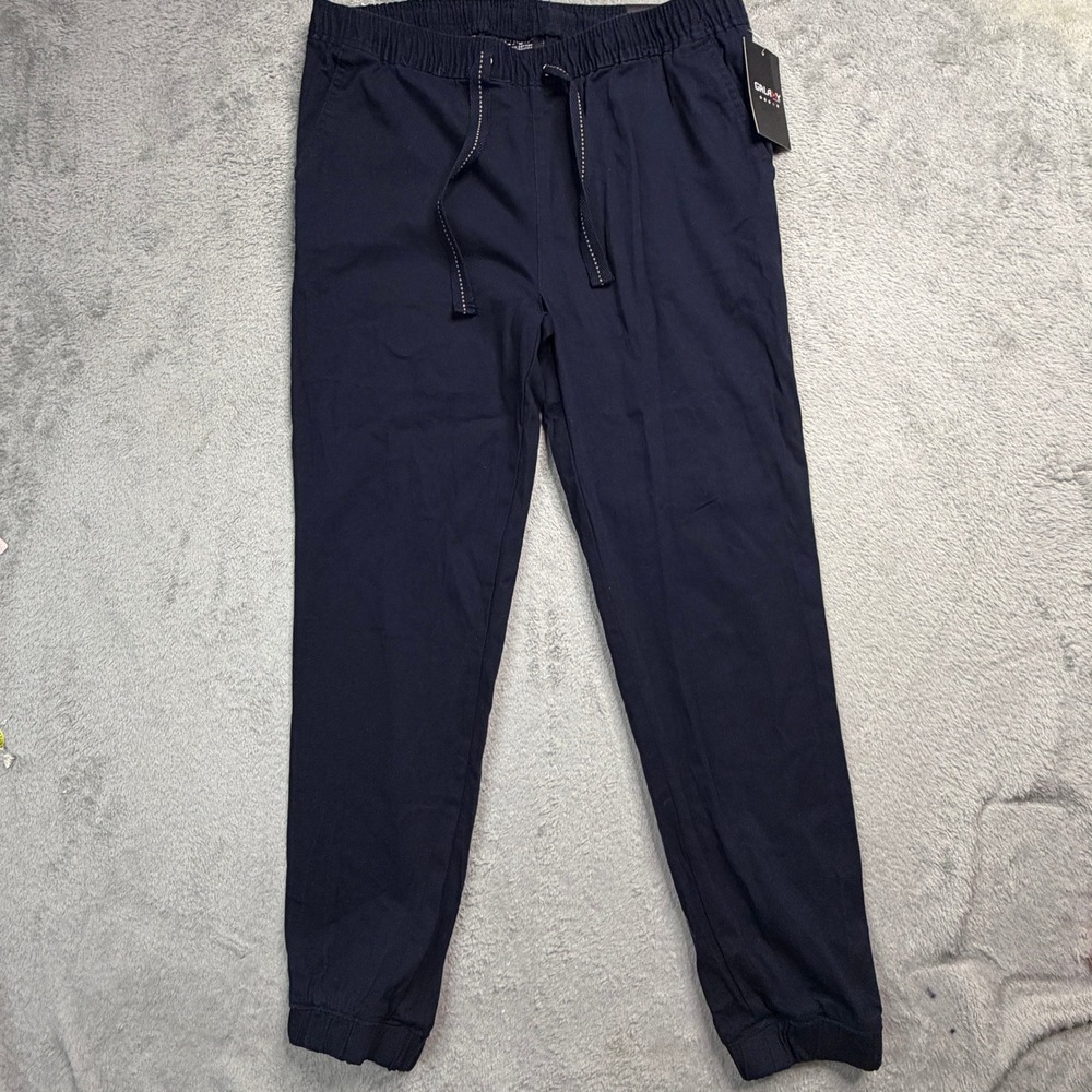 Galaxy by Harvic Mens Jogger Pants Navy Blue MJP-601NV Size Medium NWT